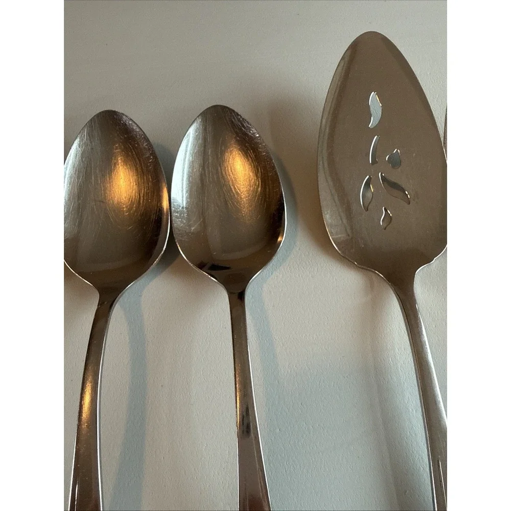 VTG Oneida Community MY ROSE Lot Of 10 Serving Pieces Stainless Flatware Read